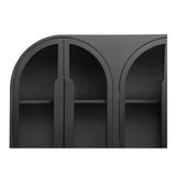 Salone Wood and Glass Black Cabinet Accent Cabinets LOOMLAN By Moe's Home