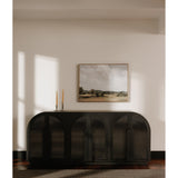 Salone Wood and Glass Black Sideboard Sideboards LOOMLAN By Moe's Home