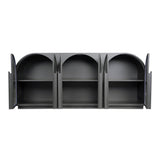 Salone Wood and Glass Black Sideboard Sideboards LOOMLAN By Moe's Home