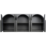 Salone Wood and Glass Black Sideboard Sideboards LOOMLAN By Moe's Home