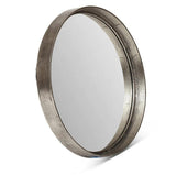 Samar Reclaimed Aluminum Round Mirror Wall Mirrors LOOMLAN By Urbia