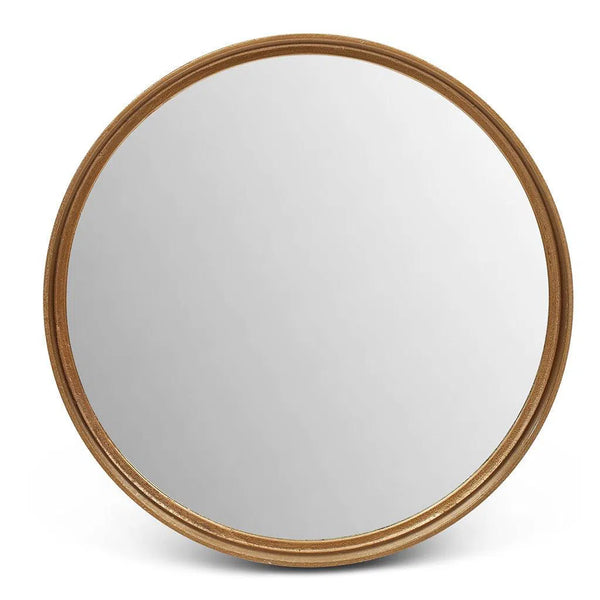 Samar Reclaimed Aluminum Round Mirror Wall Mirrors LOOMLAN By Urbia