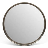 Samar Reclaimed Aluminum Round Mirror Wall Mirrors LOOMLAN By Urbia