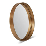 Samar Reclaimed Aluminum Round Mirror Wall Mirrors LOOMLAN By Urbia