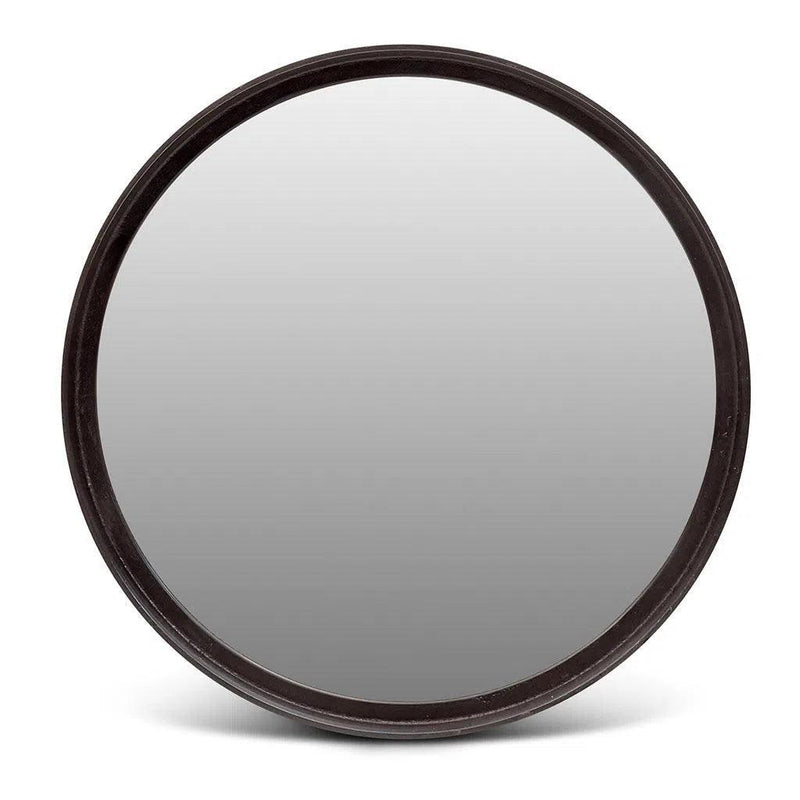 Samar Reclaimed Aluminum Round Mirror Wall Mirrors LOOMLAN By Urbia