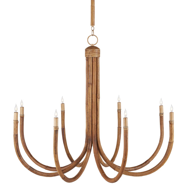 Samsara Rattan Chandelier Chandeliers LOOMLAN By Currey & Co