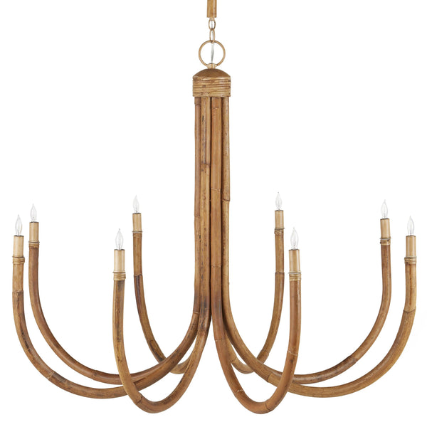 Samsara Rattan Chandelier Chandeliers LOOMLAN By Currey & Co