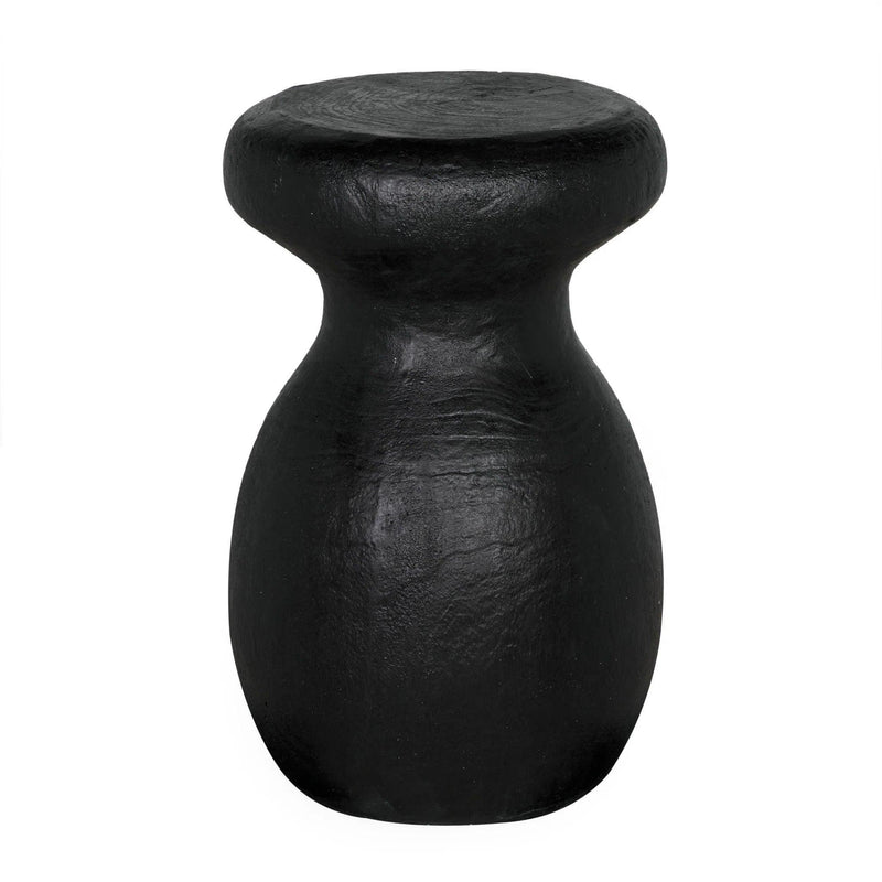 Samson Stool/Side Table, Black Burnt Resin Side Tables LOOMLAN By Noir