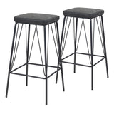 Samuel Counter Stool (Set of 2) Vintage Black Counter Stools LOOMLAN By Zuo Modern