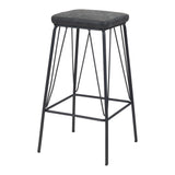 Samuel Counter Stool (Set of 2) Vintage Black Counter Stools LOOMLAN By Zuo Modern