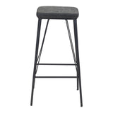 Samuel Counter Stool (Set of 2) Vintage Black Counter Stools LOOMLAN By Zuo Modern