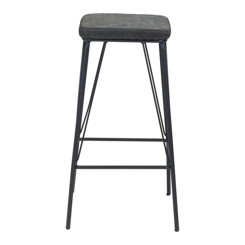 Samuel Counter Stool (Set of 2) Vintage Black Counter Stools LOOMLAN By Zuo Modern