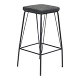 Samuel Counter Stool (Set of 2) Vintage Black Counter Stools LOOMLAN By Zuo Modern