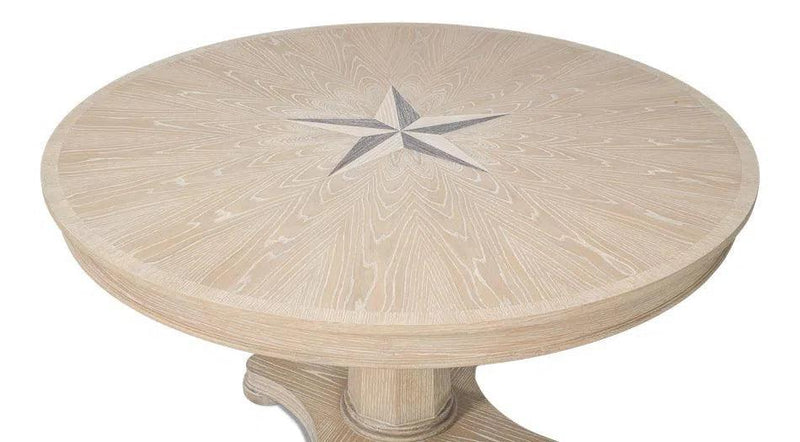 Samuel Oak Wood Beige Round Dining Table Dining Tables LOOMLAN By Sarreid