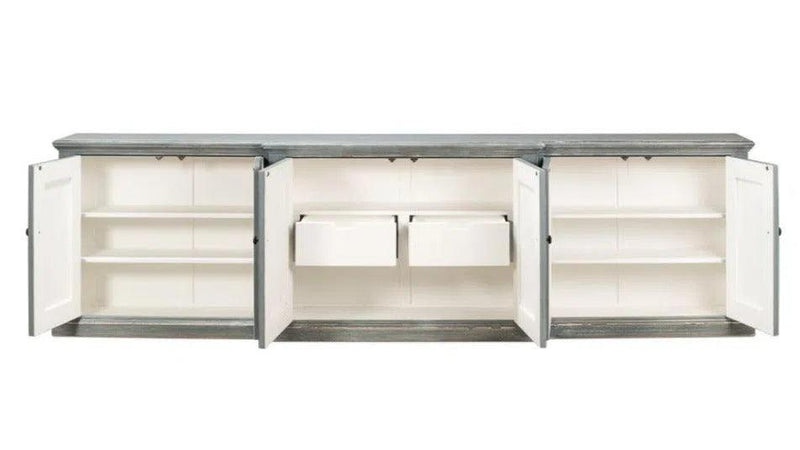 San Marco Bungalow Cabinet for Living Room Blue Grey Finish Sideboards LOOMLAN By Sarreid