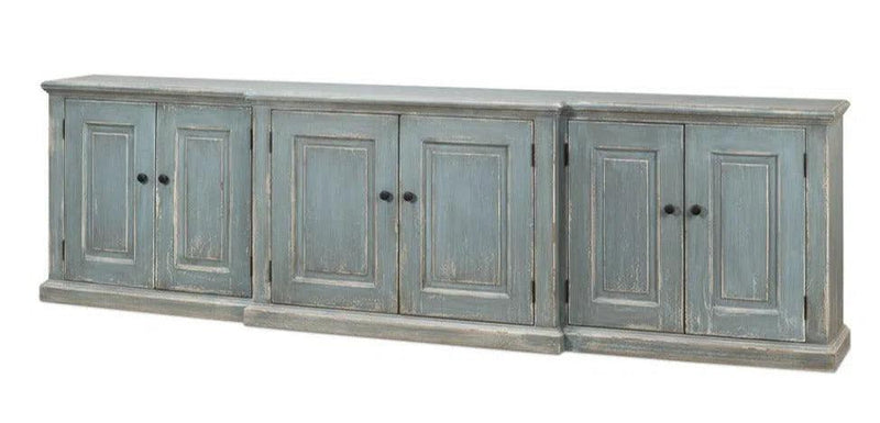 San Marco Bungalow Cabinet for Living Room Blue Grey Finish Sideboards LOOMLAN By Sarreid