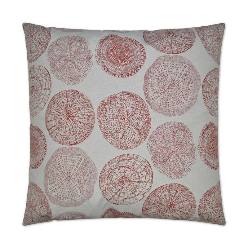 Sand Dollar Red Throw Pillow With Insert Throw Pillows LOOMLAN By D.V. Kap