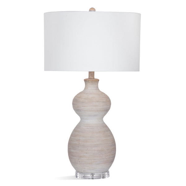 Sandy Ceramic White Table Lamp Table Lamps LOOMLAN By Bassett Mirror