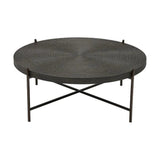 Sanskrit Bronze Plated Steel Round Coffee Table