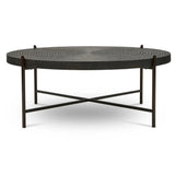 Sanskrit Bronze Plated Steel Round Coffee Table Coffee Tables LOOMLAN By Urbia