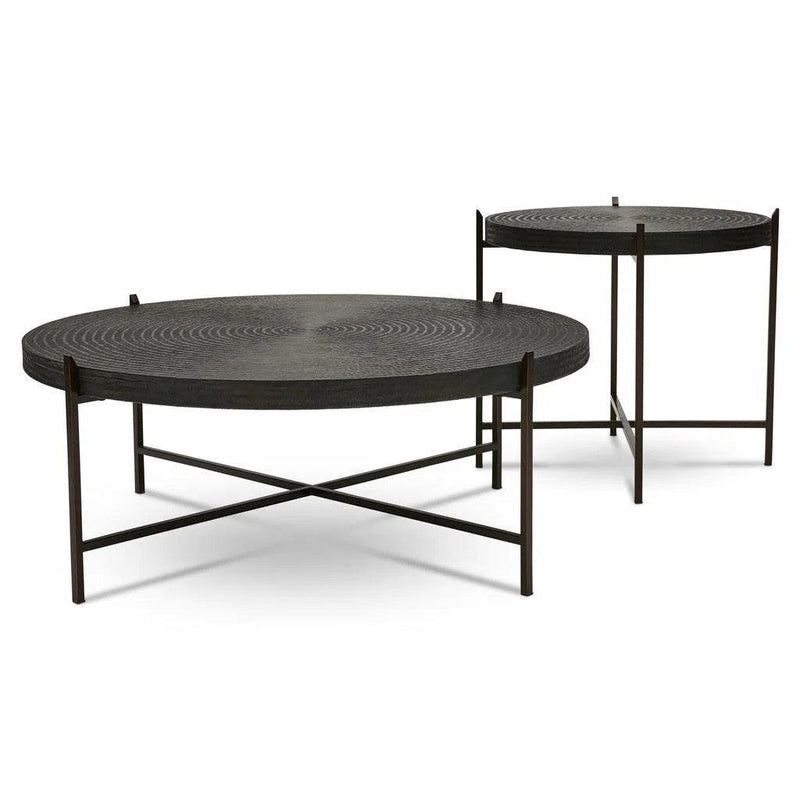 Sanskrit Bronze Plated Steel Round Coffee Table Coffee Tables LOOMLAN By Urbia