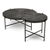 Sanskrit Bronze Plated Steel Round Coffee Table Coffee Tables LOOMLAN By Urbia