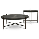 Sanskrit Bronze Plated Steel Round End Table Side Tables LOOMLAN By Urbia