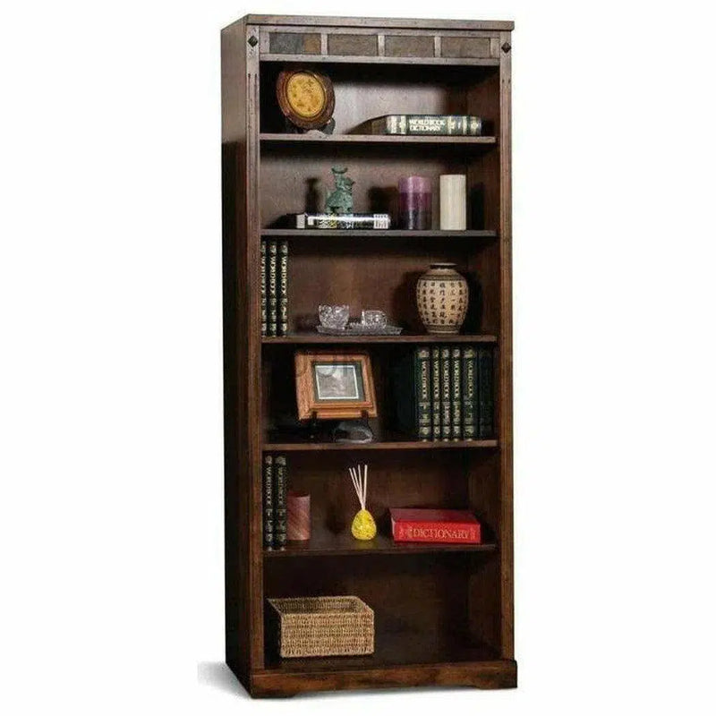 Santa Fe Finish Bookcase - Dark Brown Bookcases LOOMLAN By Sunny D