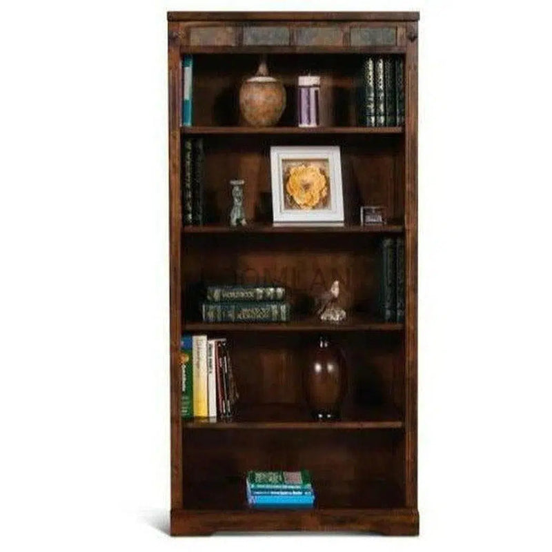 Santa Fe Finish Bookcase - Dark Brown Bookcases LOOMLAN By Sunny D