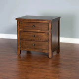 Santa Fe Finish Petite Nightstand Bedside Table - Dark Brown Nightstands LOOMLAN By Sunny D