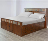 Santa Fe Finish Wooden Dark Brown Storage Bed Beds LOOMLAN By Sunny D