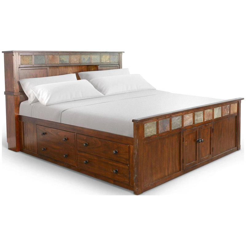 Santa Fe Finish Wooden Dark Brown Storage Bed Beds LOOMLAN By Sunny D