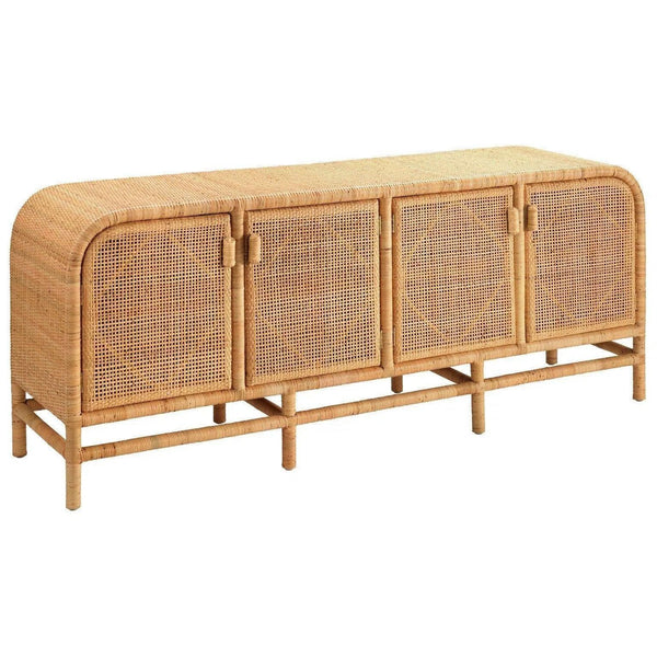 Santa Monica Four Door Rattan Sideboard For Dining Room Sideboards LOOMLAN By Jamie Young