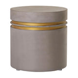 Santori Double Ring Accent Table Short - Gold Outdoor End table Outdoor Side Tables LOOMLAN By Seasonal Living