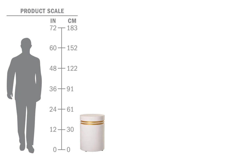 Santori Double Ring Accent Table Tall - Gray/Gold Outdoor End table Outdoor Side Tables LOOMLAN By Seasonal Living