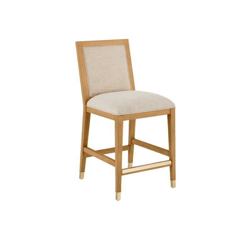 Santos Sea Sand Mahogany and Rattan Beige Armless Side Chair Club Chairs LOOMLAN By Currey & Co