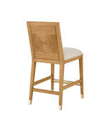 Santos Sea Sand Mahogany and Rattan Beige Armless Side Chair Club Chairs LOOMLAN By Currey & Co