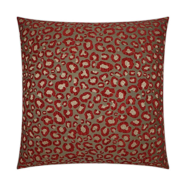 Sarafina Wine Animal Red Tan Taupe Large Throw Pillow With Insert Throw Pillows LOOMLAN By D.V. Kap