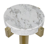 Sardo Steel and Marble Round Side Table Side Tables LOOMLAN By Noir