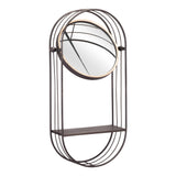 Saroni Mirror Shelf Gray Wall Shelves & Ledgers LOOMLAN By Zuo Modern