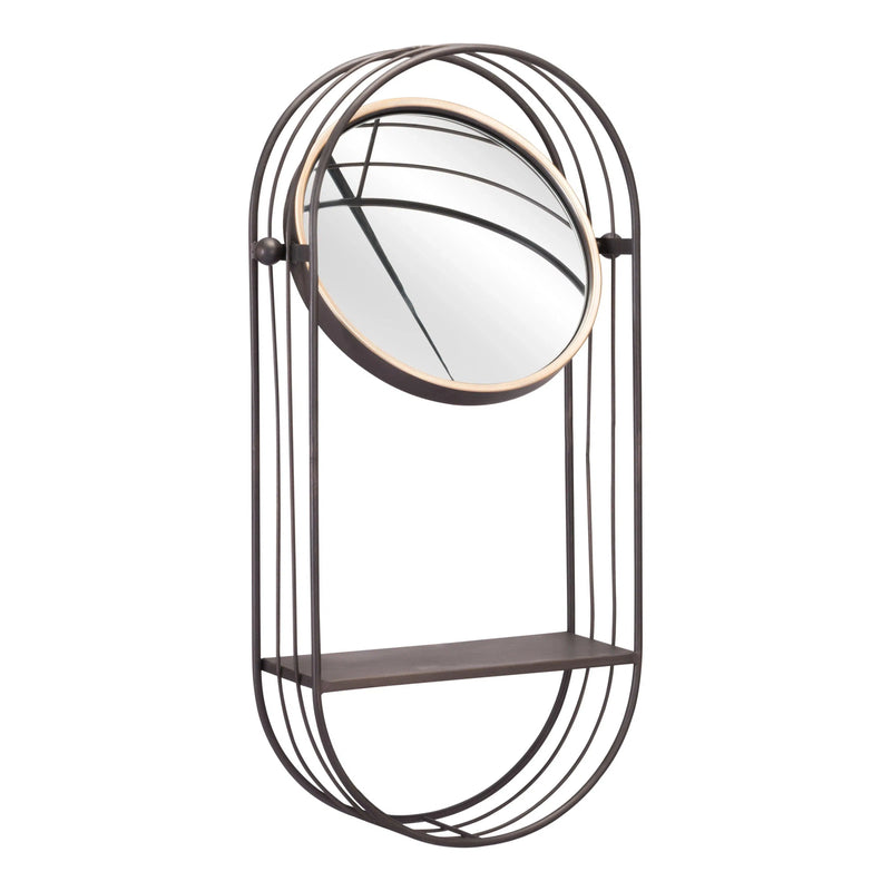 Saroni Mirror Shelf Gray Wall Shelves & Ledgers LOOMLAN By Zuo Modern