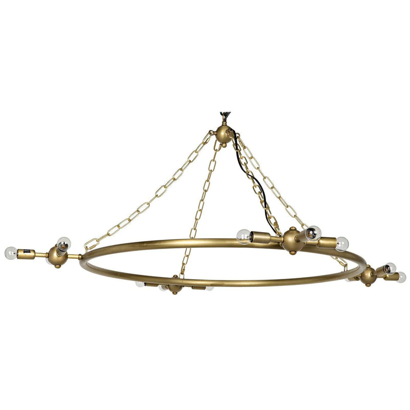 Sasha Metal Chandelier With Brass Finish Chandeliers LOOMLAN By Noir