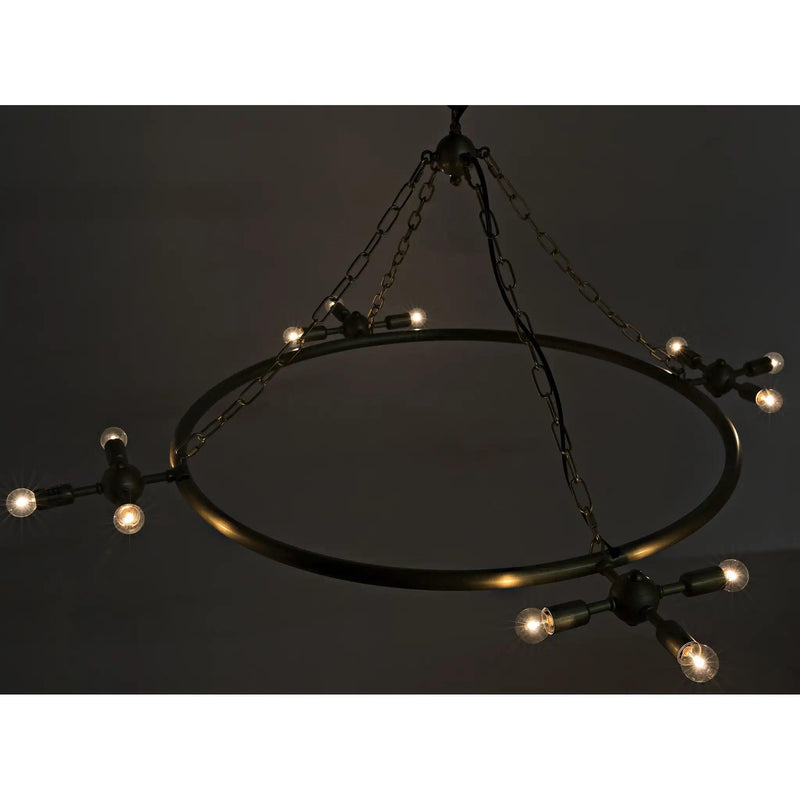 Sasha Metal Chandelier With Brass Finish Chandeliers LOOMLAN By Noir