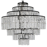 Satellite Black Steel and Glass Chandelier Chandeliers LOOMLAN By Noir