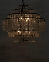 Satellite Black Steel and Glass Chandelier Chandeliers LOOMLAN By Noir