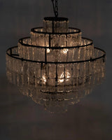 Satellite Black Steel and Glass Chandelier Chandeliers LOOMLAN By Noir