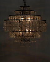 Satellite Black Steel and Glass Chandelier Chandeliers LOOMLAN By Noir