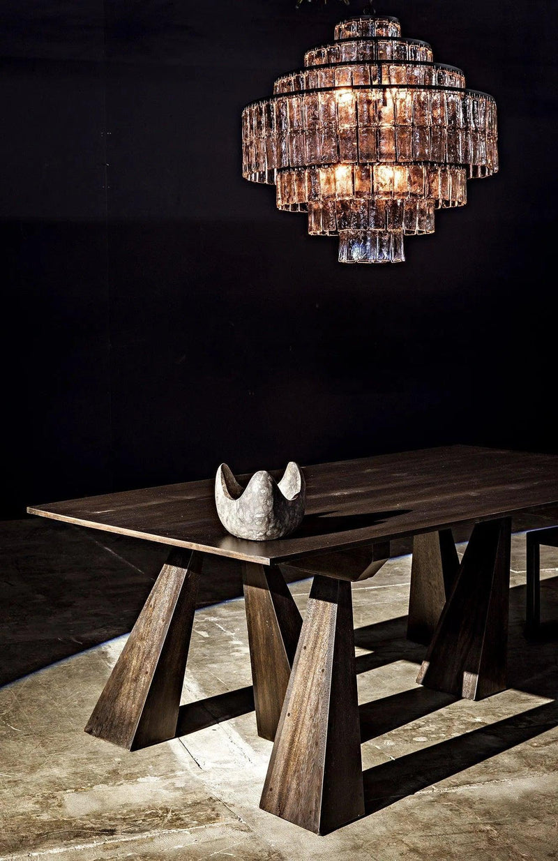 Satellite Black Steel and Glass Chandelier Chandeliers LOOMLAN By Noir