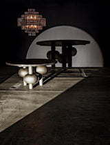 Satellite Black Steel and Glass Chandelier Chandeliers LOOMLAN By Noir