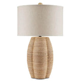 Satin Black Abaca Rope Karnak Table Lamp Barry Goralnick Table Lamps LOOMLAN By Currey & Co